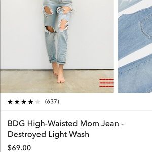 Urban outfitters destroyed mom jean